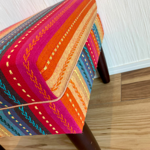 1点もの スポンジ新品 布部張り替え済み スツール オットマン