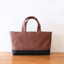 黒 倉敷産8号帆布使用バスケット横【受注製作】 トートバッグ TOMOROKO