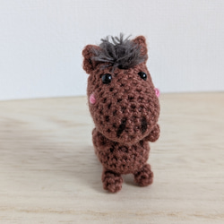 あみぐるみ ちびねこ 猫 グレー ひげひげ ストラップ ハンドメイド