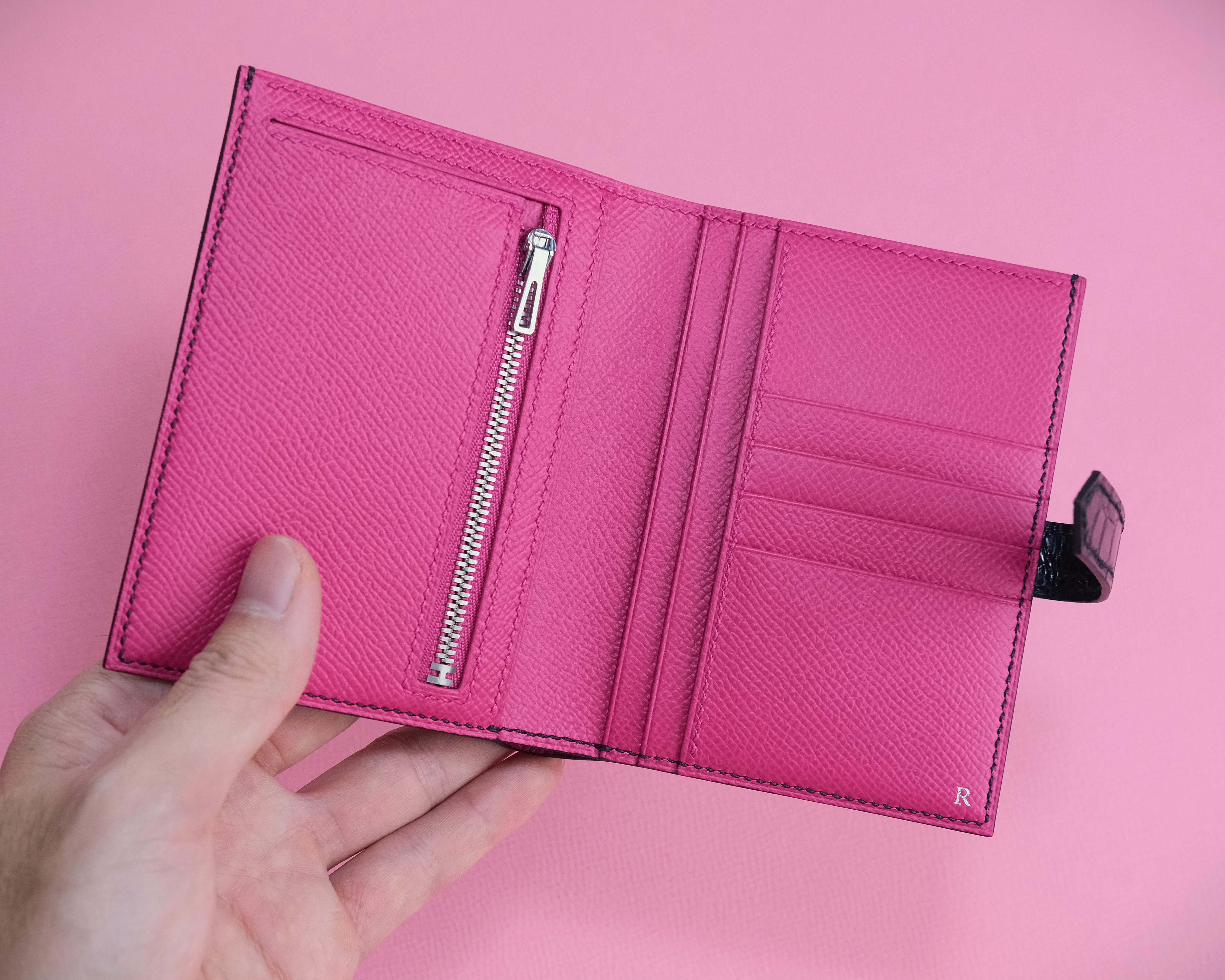 二つ折り財布 コンパクト財布　【総手縫い】