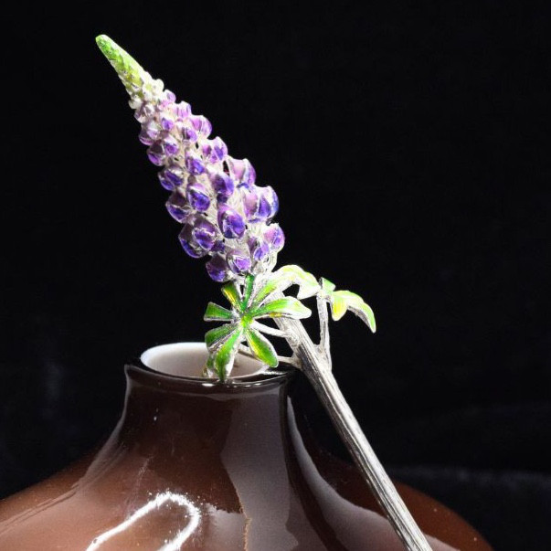 【翌日発送】ルピナスの花のかんざし - プロポーズや婚約にぴったりのアイテム　K207