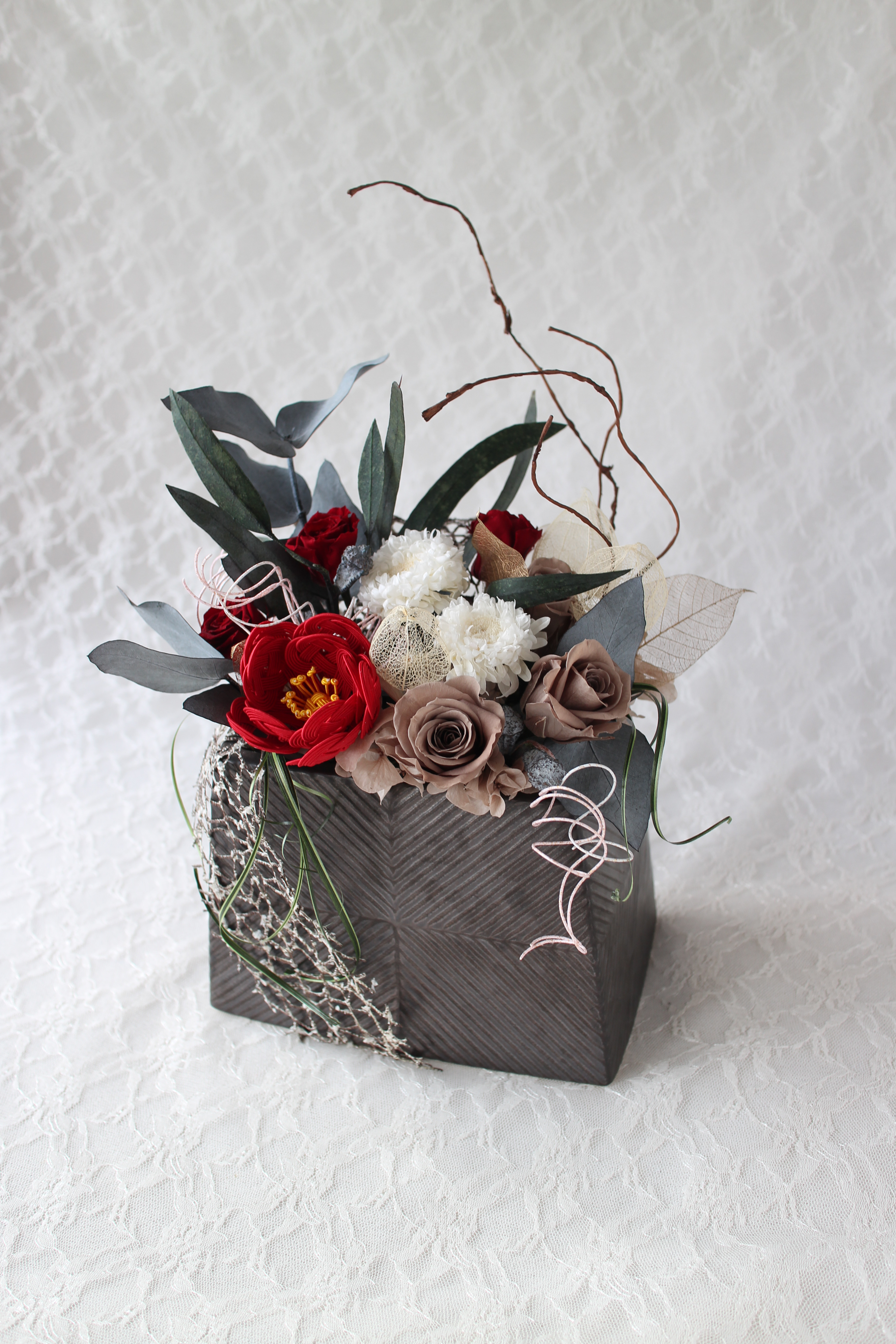 ～結花～  水引き椿の和モダンアレンジ  【️送料無料】