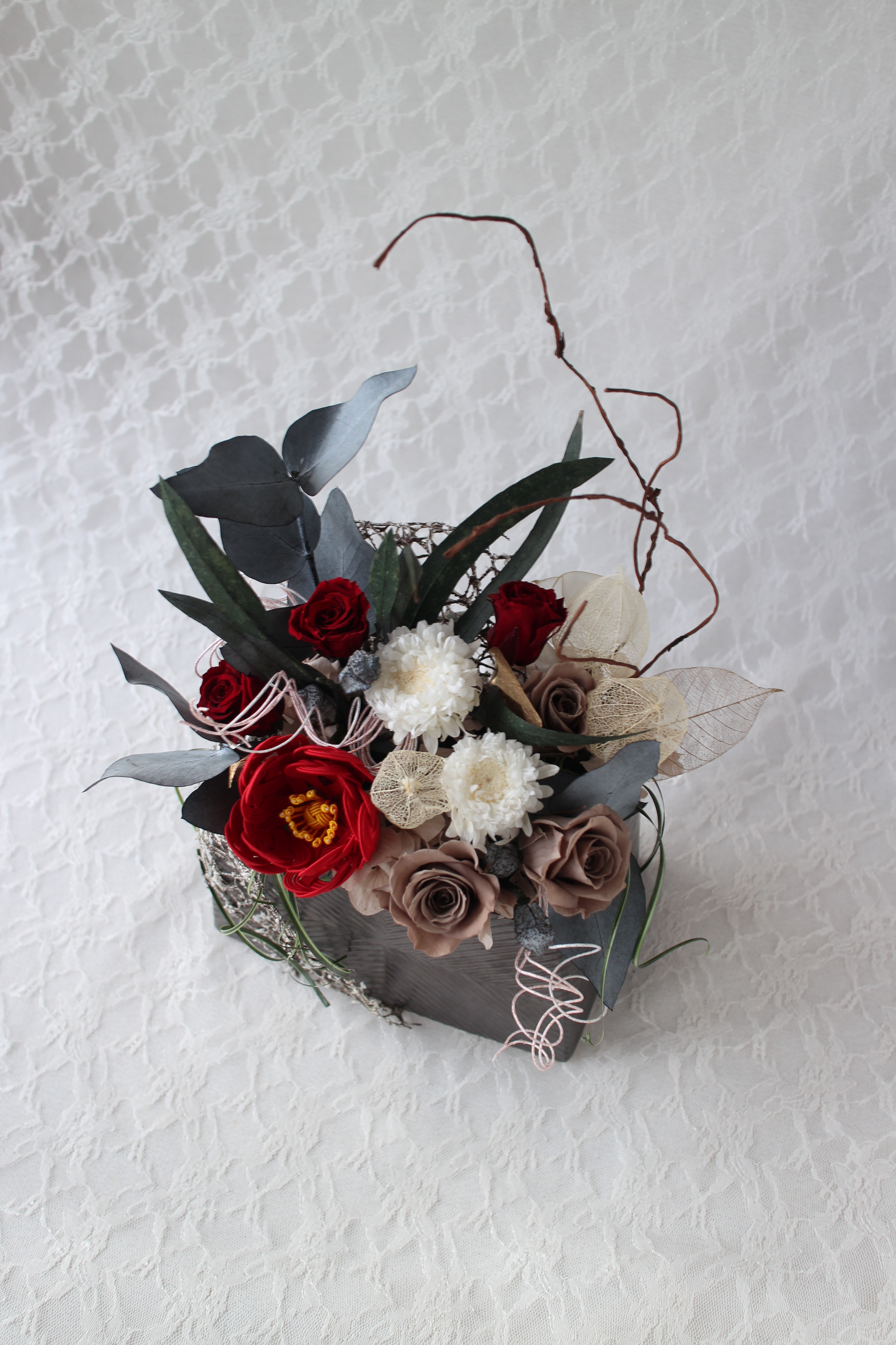 ～結花～  水引き椿の和モダンアレンジ  【️送料無料】