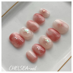 ピンク×ハートホロネイル ネイルチップ（つけ爪） CHELSEA-nail 通販