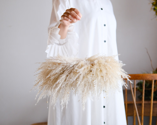 春風】 パンパスグラスの大きなフライングリース リース 花 と 山 通販