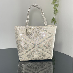 帯リメイクバッグ ピンクに鳳凰とオシドリ B5サイズ 和装バッグ 帯