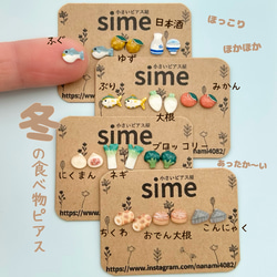 大人もこっそりおふざけ 冬の食べ物 小粒なピアス6粒セット サージカル