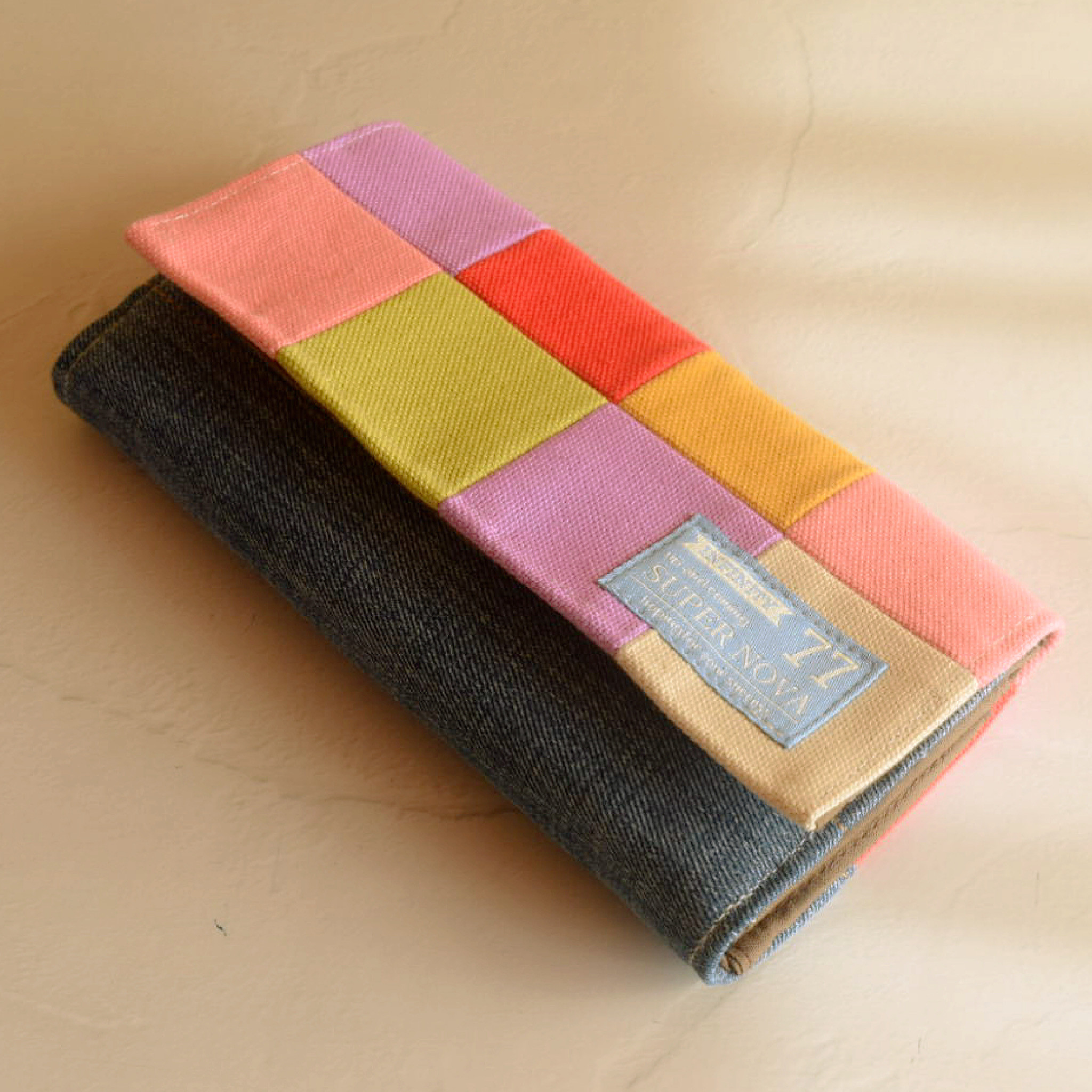 カラフル帆布×ジーンズリメイク＊長財布
