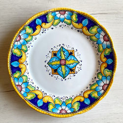 絵皿 26cm GEO038 マヨリカ焼き イタリア陶器 シチリア 大皿 CERAMICHE