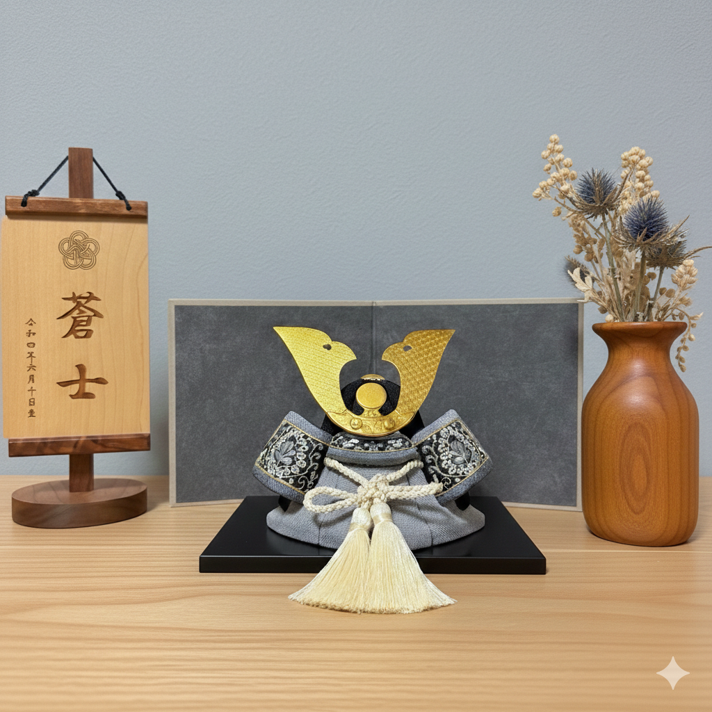【1点限定販売♡木目込み兜】　blue black