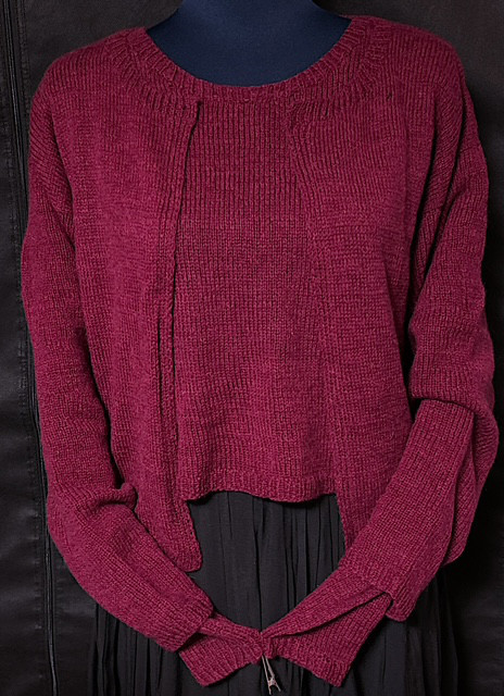 手編み　カシミヤ混紡　丸首長袖アンサンブル