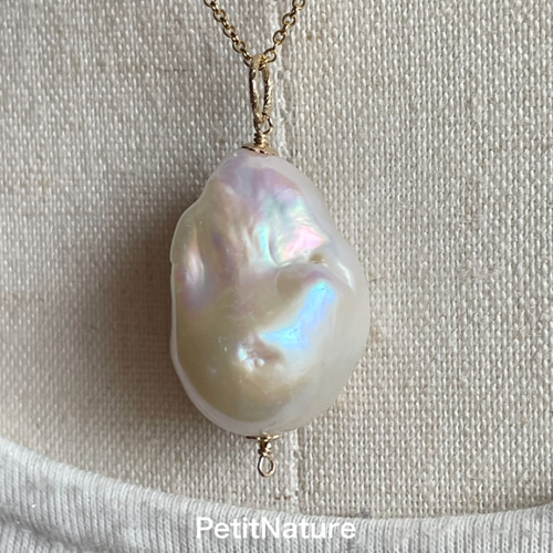 大粒淡水パールのバロックペンダントトップB ペンダントトップ