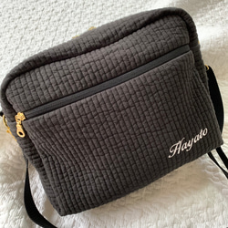 nubi+名入れ刺繍　選べる　通園バッグ　H21W25D10 8文字以内　ヌビバッグ　ヌビショルダー　 2枚目の画像