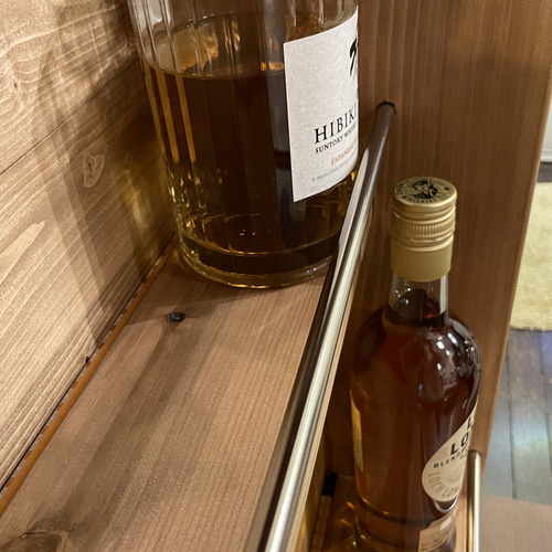 ウイスキーラック LEDライト付き ウイスキー棚 ウッドラック ホーム