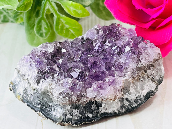 アメジスト♡　ウルグアイ産　キラキラ　原石　台座付き　天然石　クラスター キラキラ˚✧₊⁎ ウルグアイ産 アメジスト 紫水晶 クラスター 原石