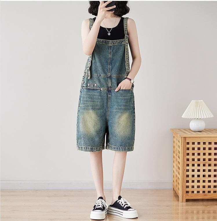 ❤️大きいサイズ❤️ レディース サロペット　パンツ　ハーフ　デニム　新品