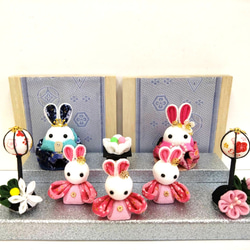 ひなまつり ひな人形 三人官女 五人囃子 つまみ細工 ひな人形・雛飾り