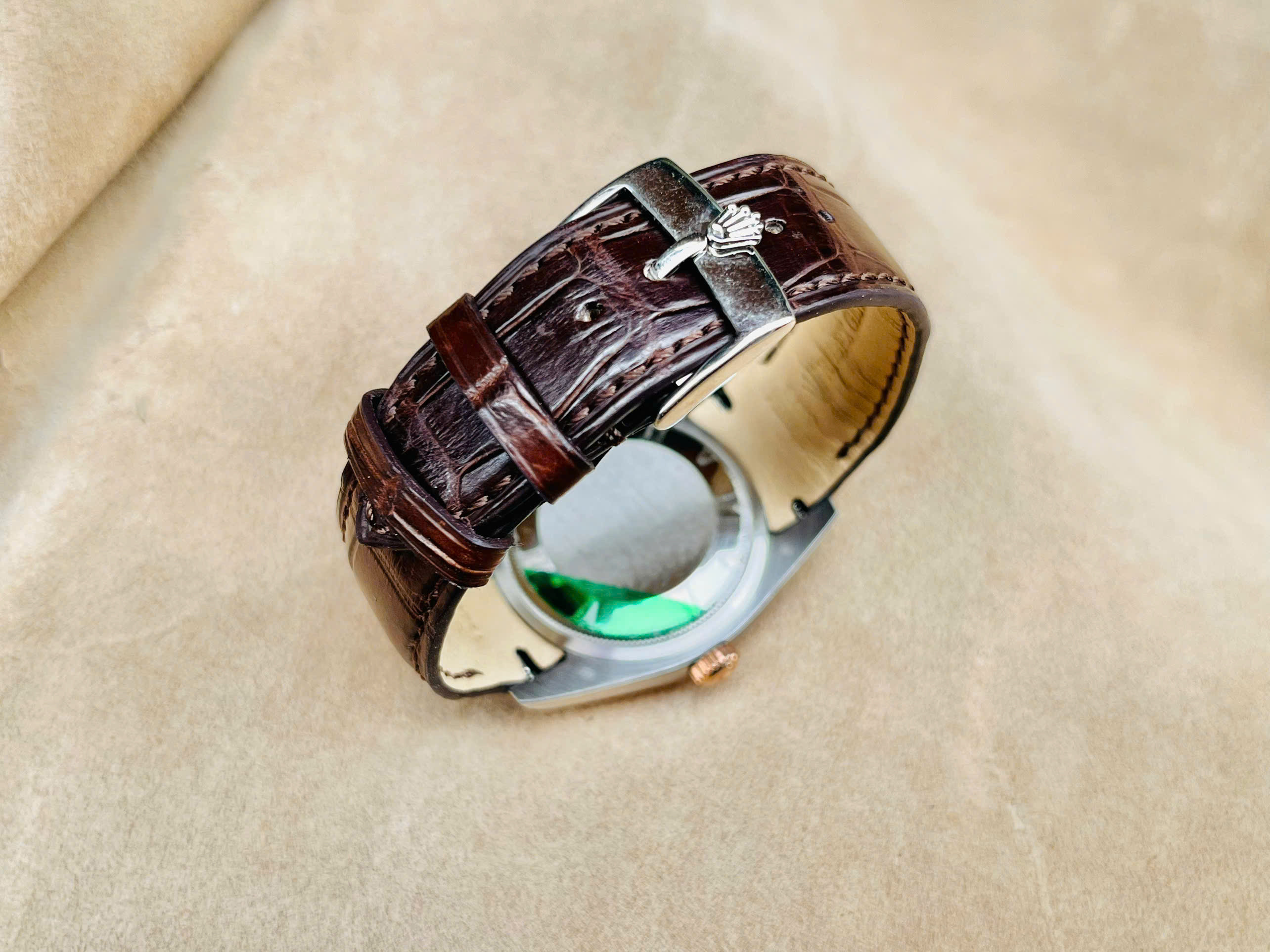 Rolex Datejust 用ハンドメイドクロコダイルレザーウォッチストラップ（送料無料）20/18mm、スマートアダ