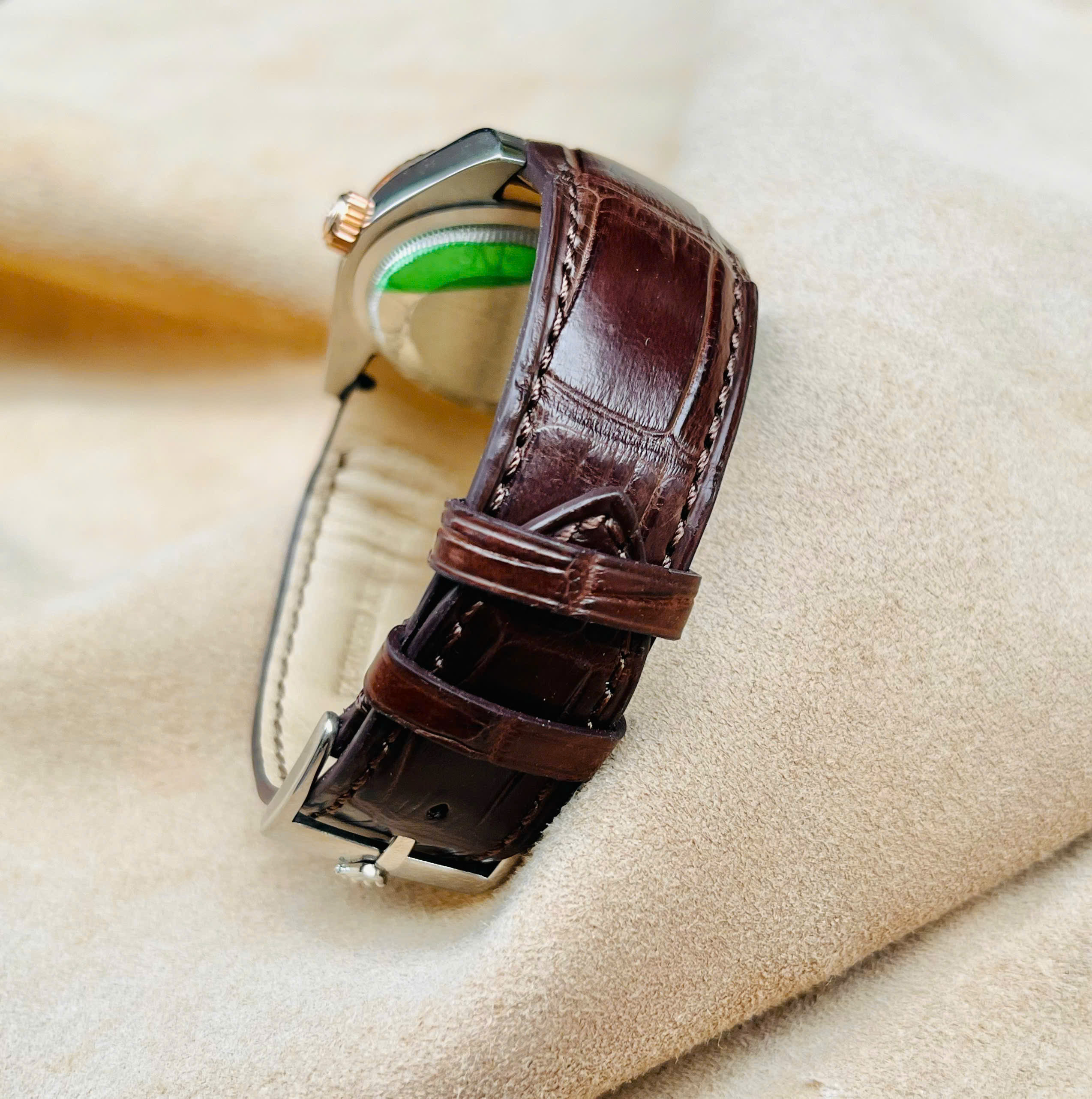 Rolex Datejust 用ハンドメイドクロコダイルレザーウォッチストラップ（送料無料）20/18mm、スマートアダ