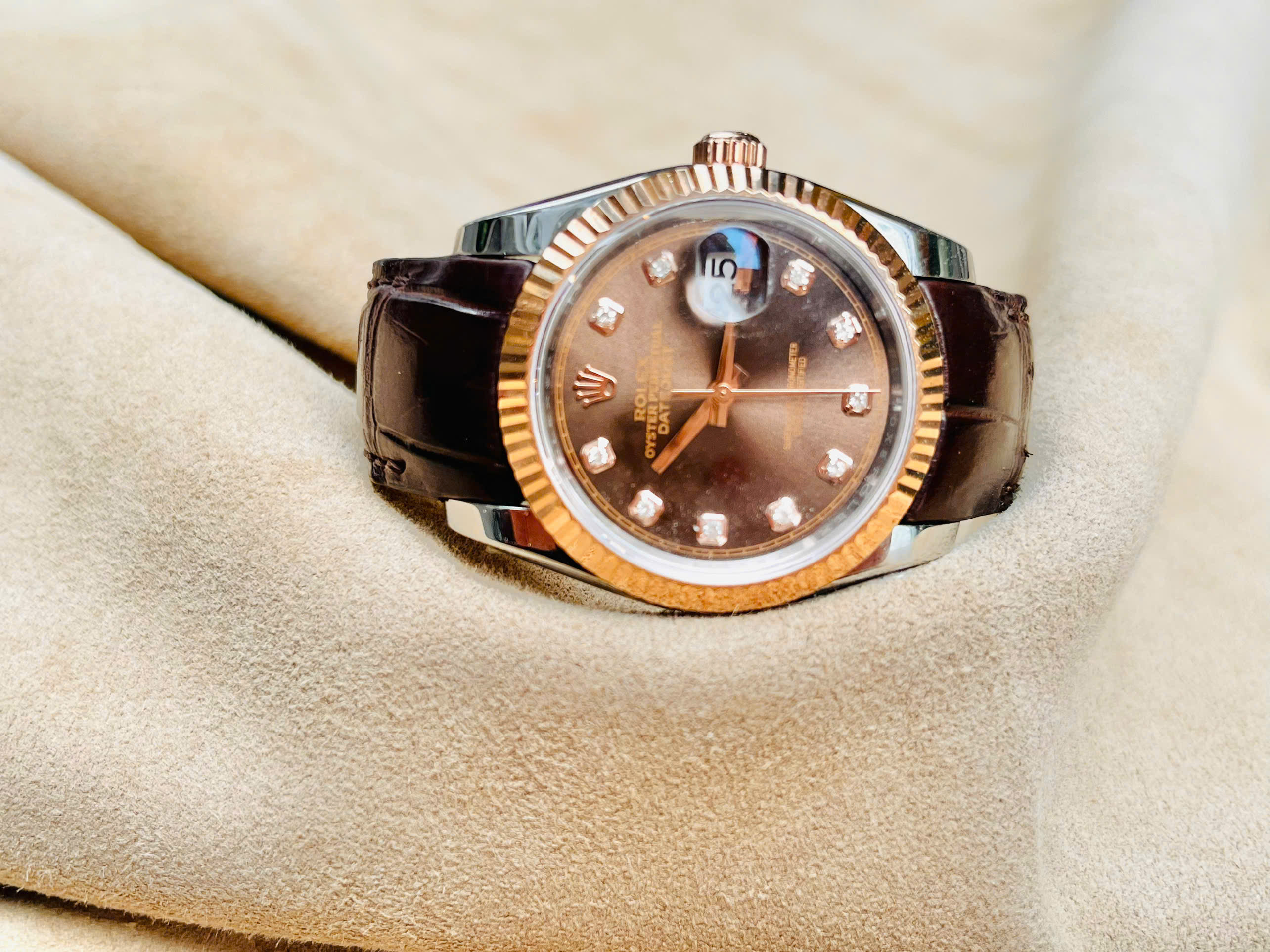 Rolex Datejust 用ハンドメイドクロコダイルレザーウォッチストラップ（送料無料）20/18mm、スマートアダ