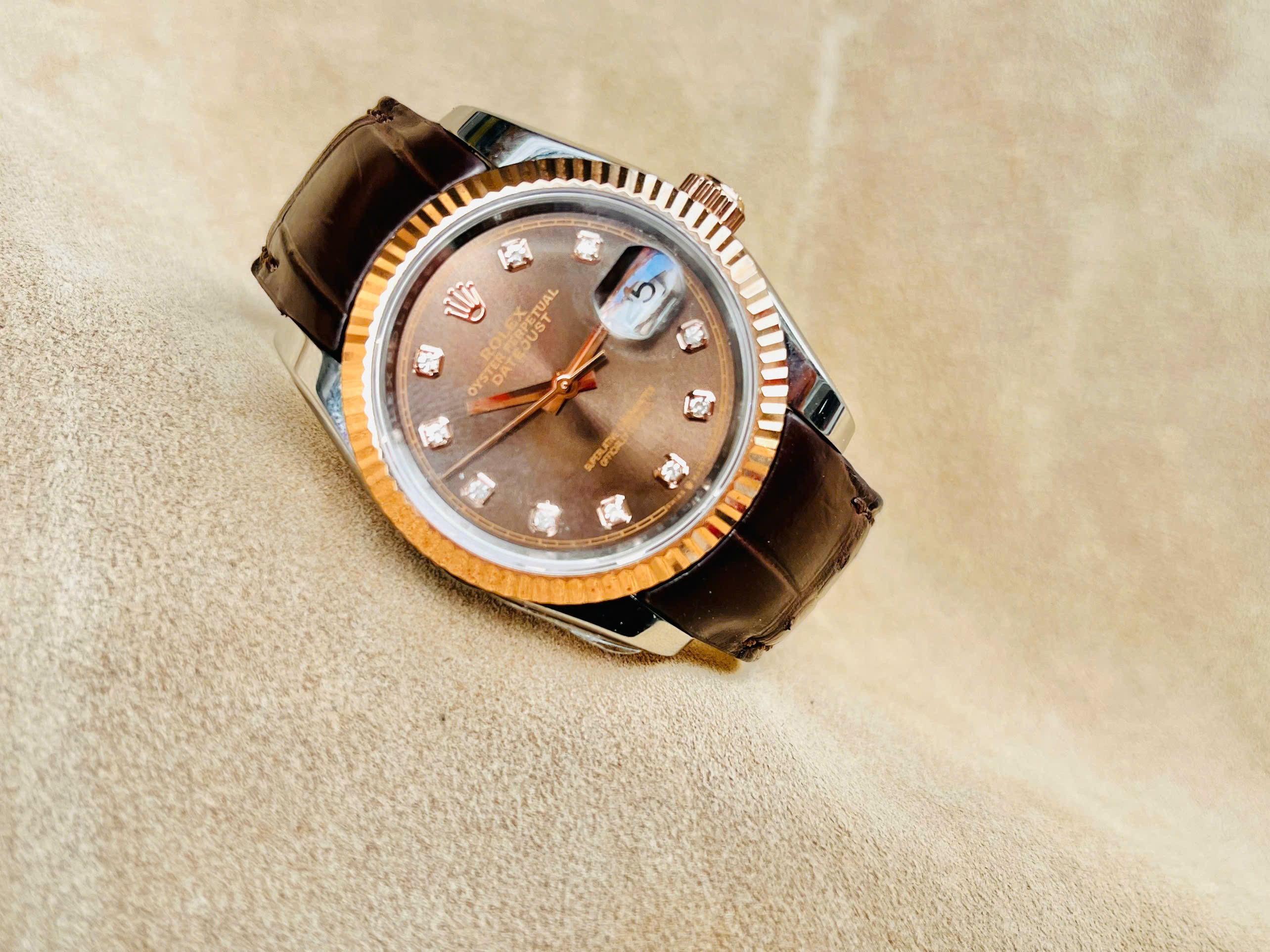 Rolex Datejust 用ハンドメイドクロコダイルレザーウォッチストラップ（送料無料）20/18mm、スマートアダ