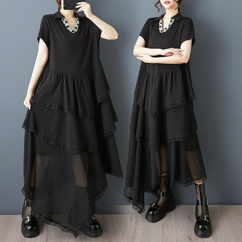 大きいサイズ ワンピース　シアー　レース　レディース 春夏　 新品 半袖　大人