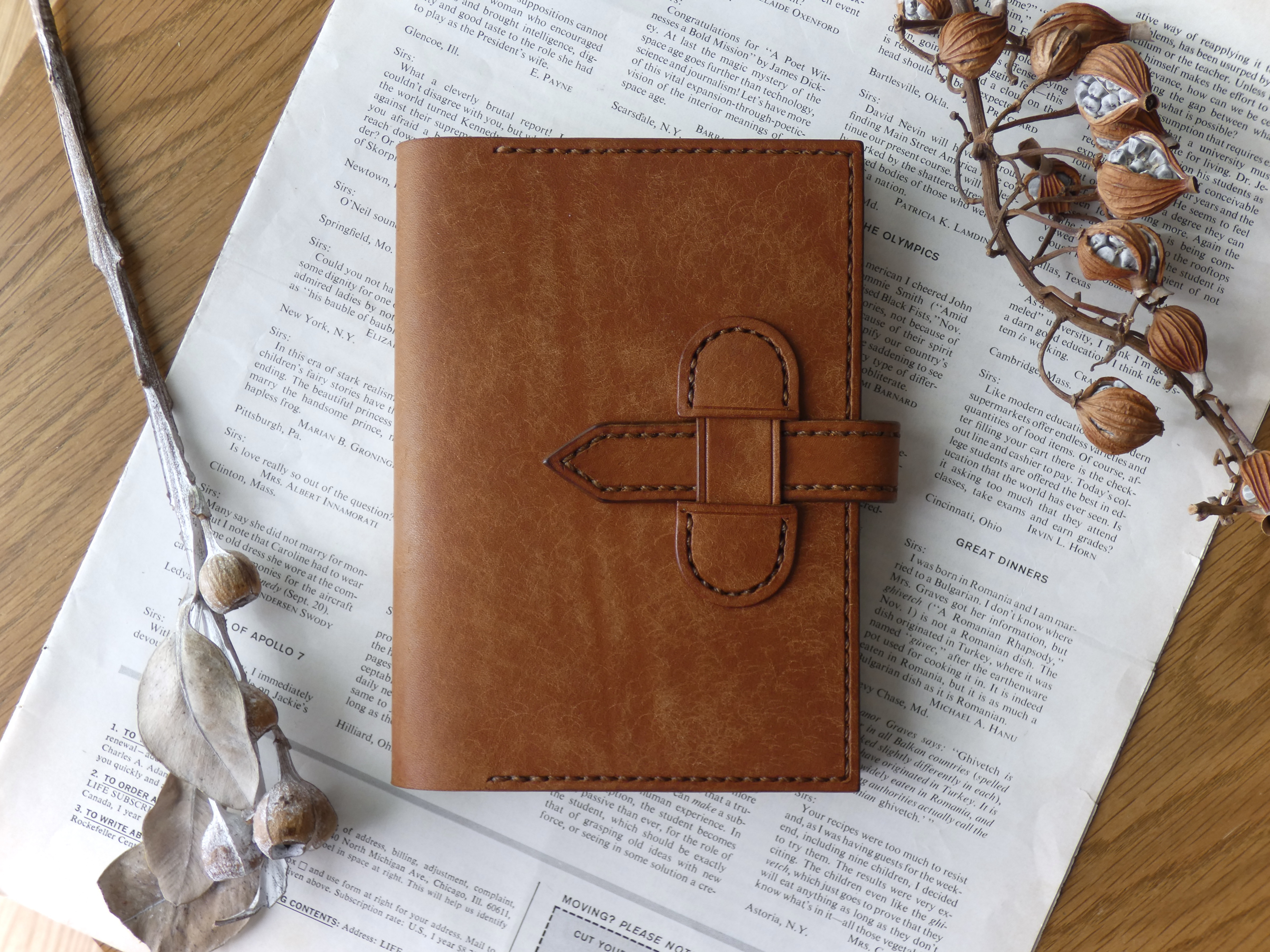 イタリア革の手帳カバー／A6サイズ／セパレート/ブラウン