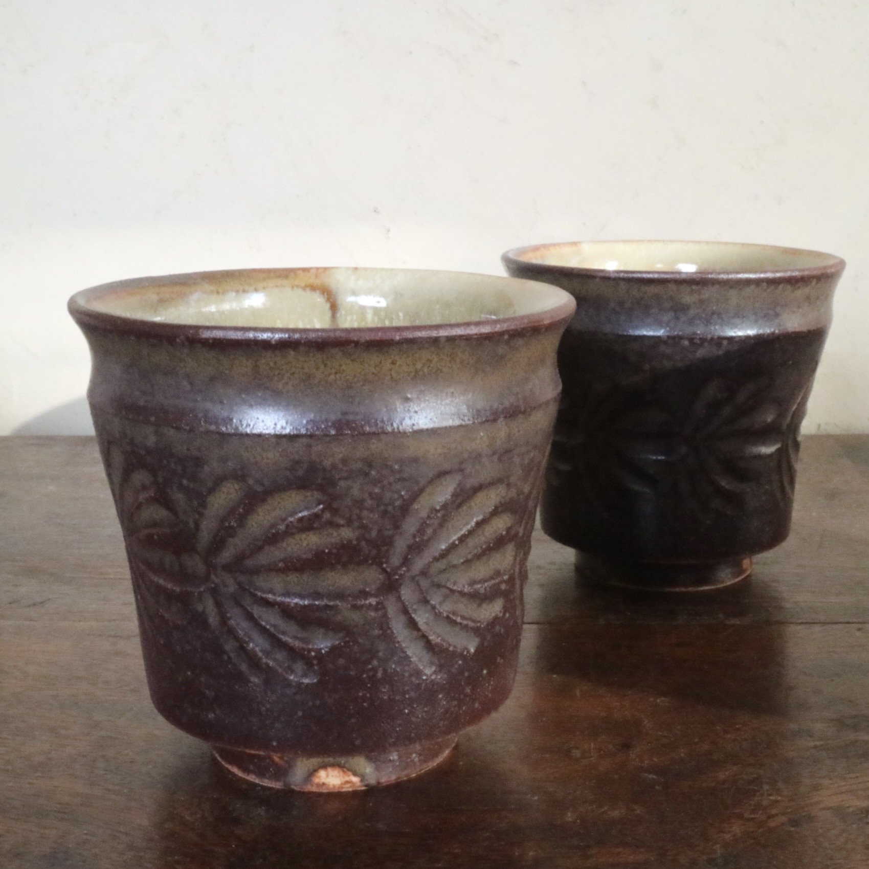 萩焼　茶器揃え　Tea sets　陶器の急須と湯呑み