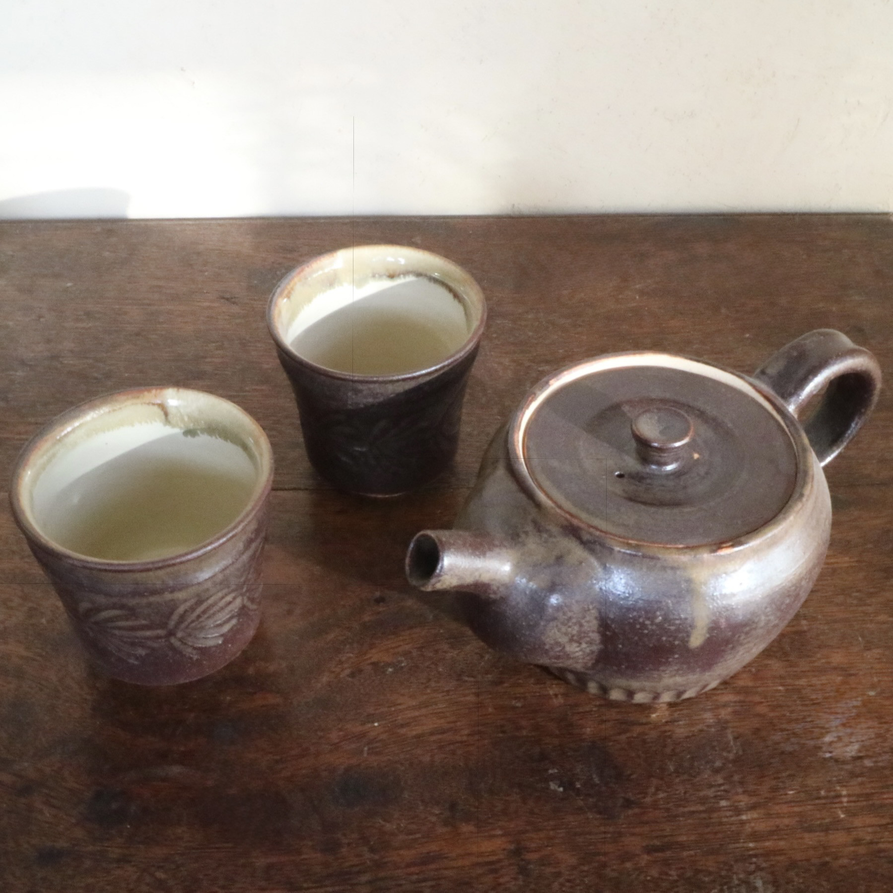 萩焼　茶器揃え　Tea sets　陶器の急須と湯呑み
