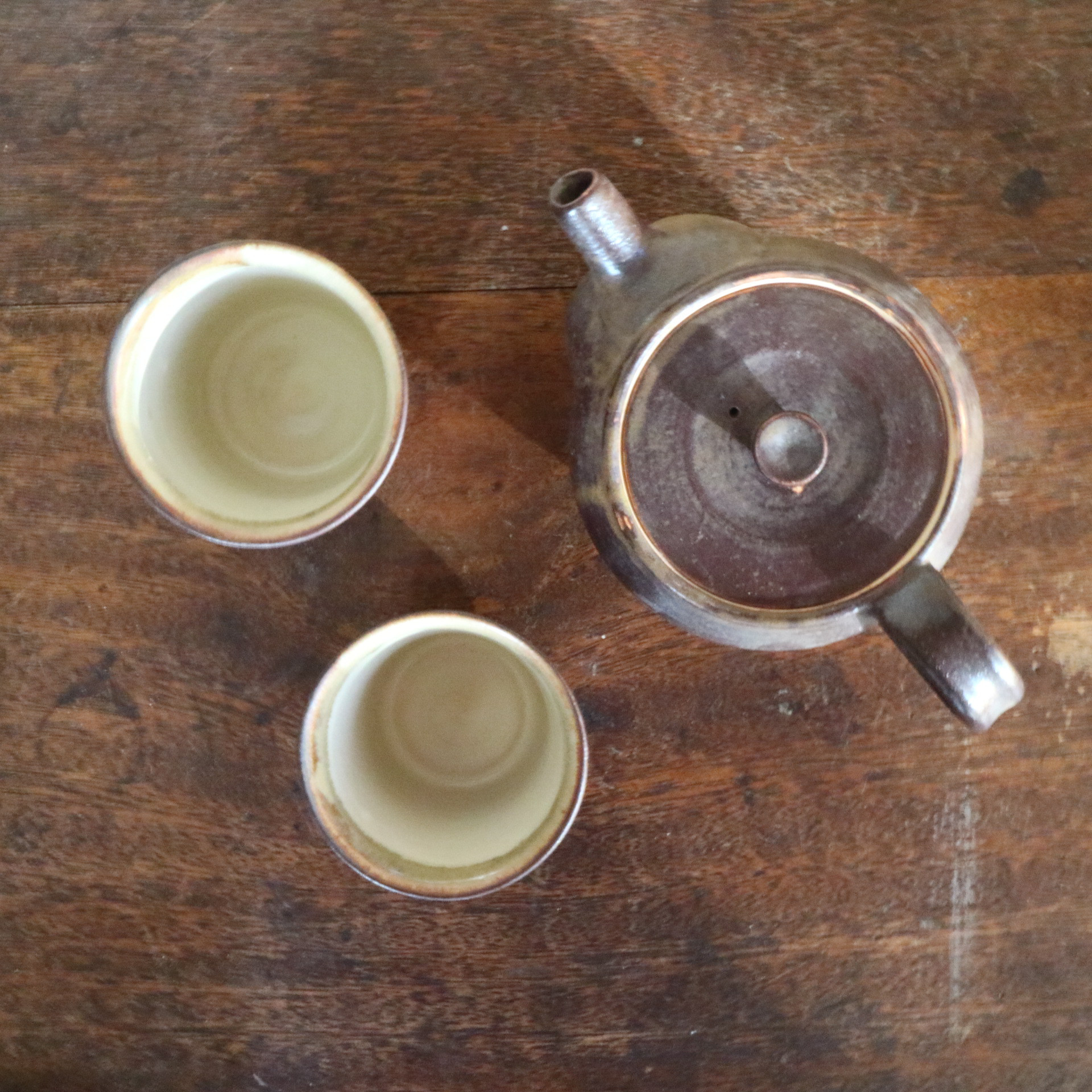 萩焼　茶器揃え　Tea sets　陶器の急須と湯呑み