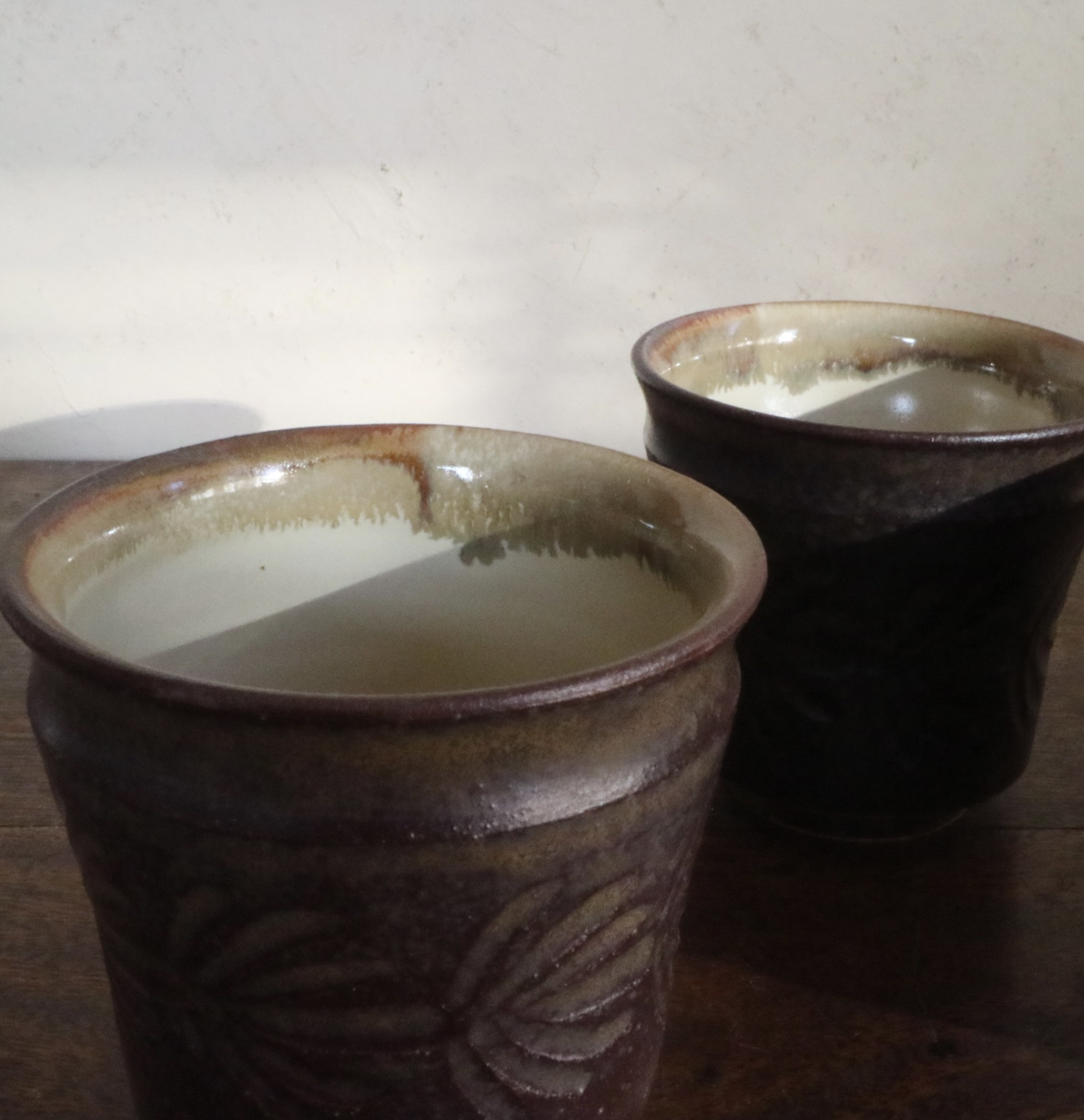 萩焼　茶器揃え　Tea sets　陶器の急須と湯呑み