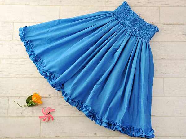 裾フリルが可愛い　パウスカート　フラダンス　太って見えないパウスカート　受注生産および即納 p00308