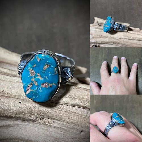 ロイストン ターコイズ シルバー リング 指輪 20.5号 # インディアン