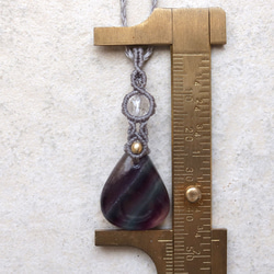 フローライトマクラメネックレスmac445天然石エスニックアジアンエキゾチック金属アレルギーフリーのアクセサリー 10枚目の画像