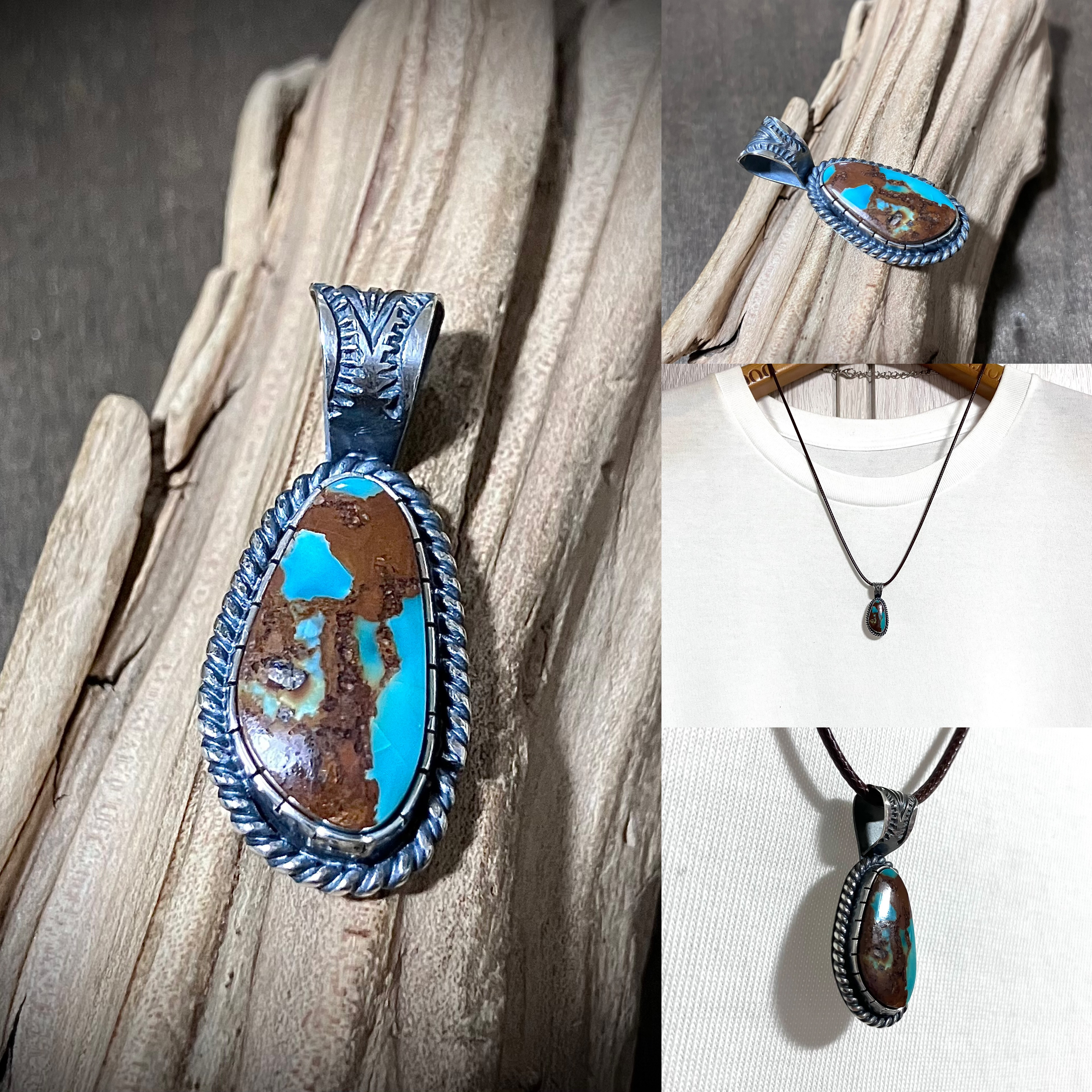 ターコイズマウンテン　ターコイズ　シルバー　ネックレス　ペンダント　# インディアンジュエリー　Sterling 925