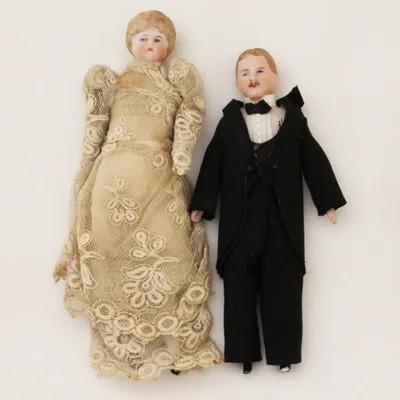 ドイツ製ドールハウス人形一対（No.4）