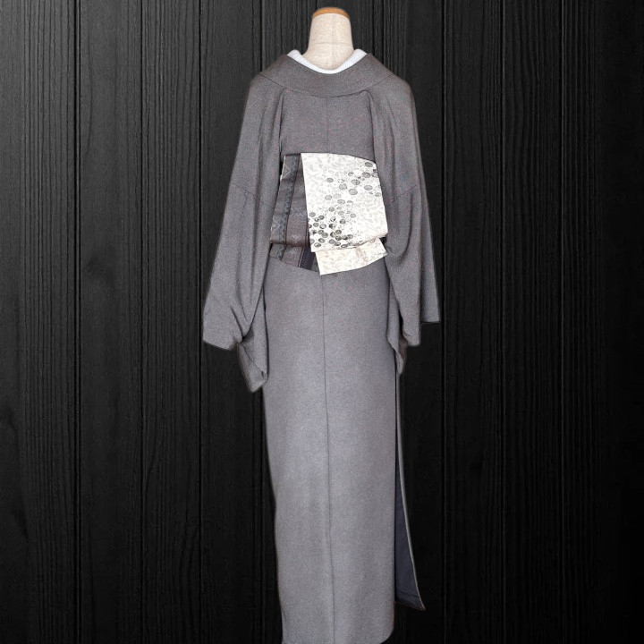 *着物反物*　小紋万寿菊と大島紬　大人の兵児帯　465cm