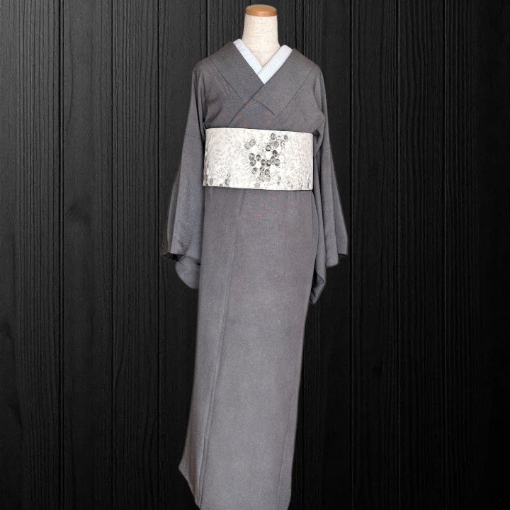 *着物反物*　小紋万寿菊と大島紬　大人の兵児帯　465cm