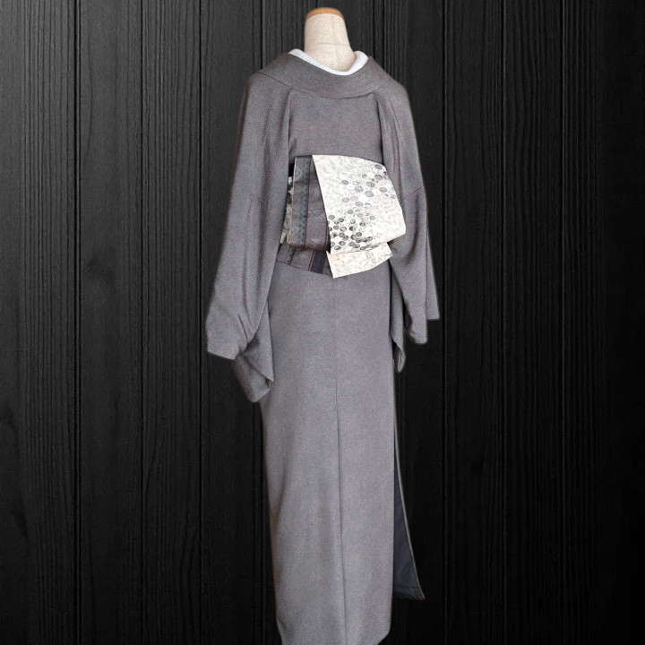 *着物反物*　小紋万寿菊と大島紬　大人の兵児帯　465cm