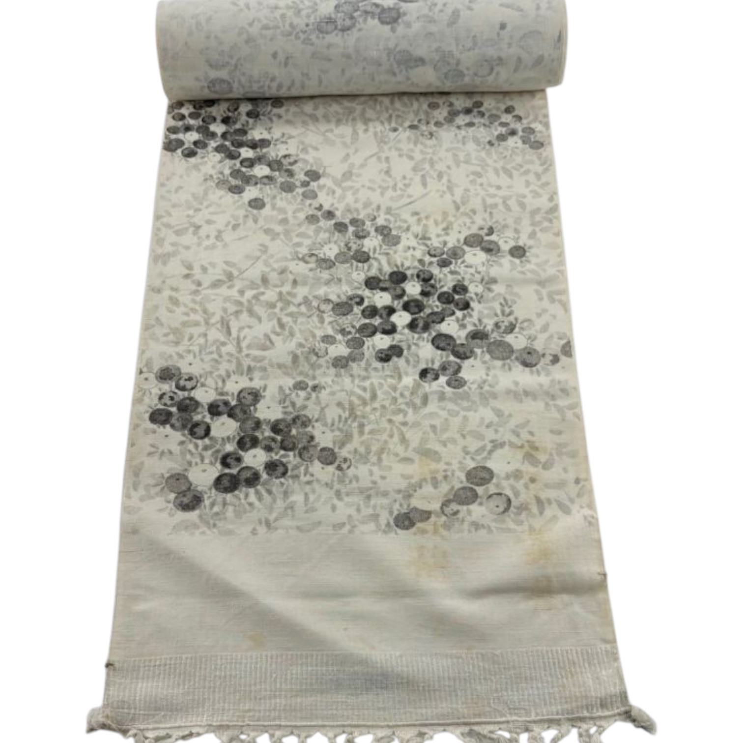 *着物反物*　小紋万寿菊と大島紬　大人の兵児帯　465cm