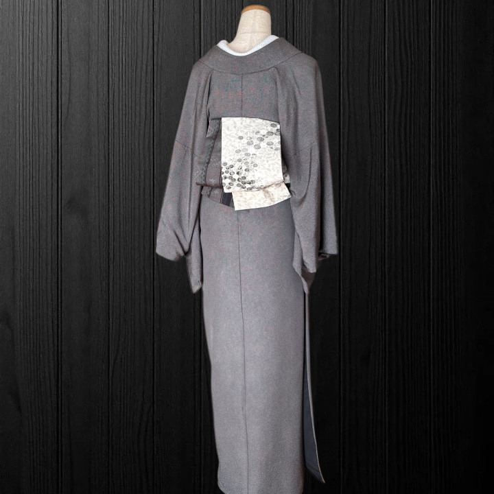 *着物反物*　小紋万寿菊と大島紬　大人の兵児帯　465cm