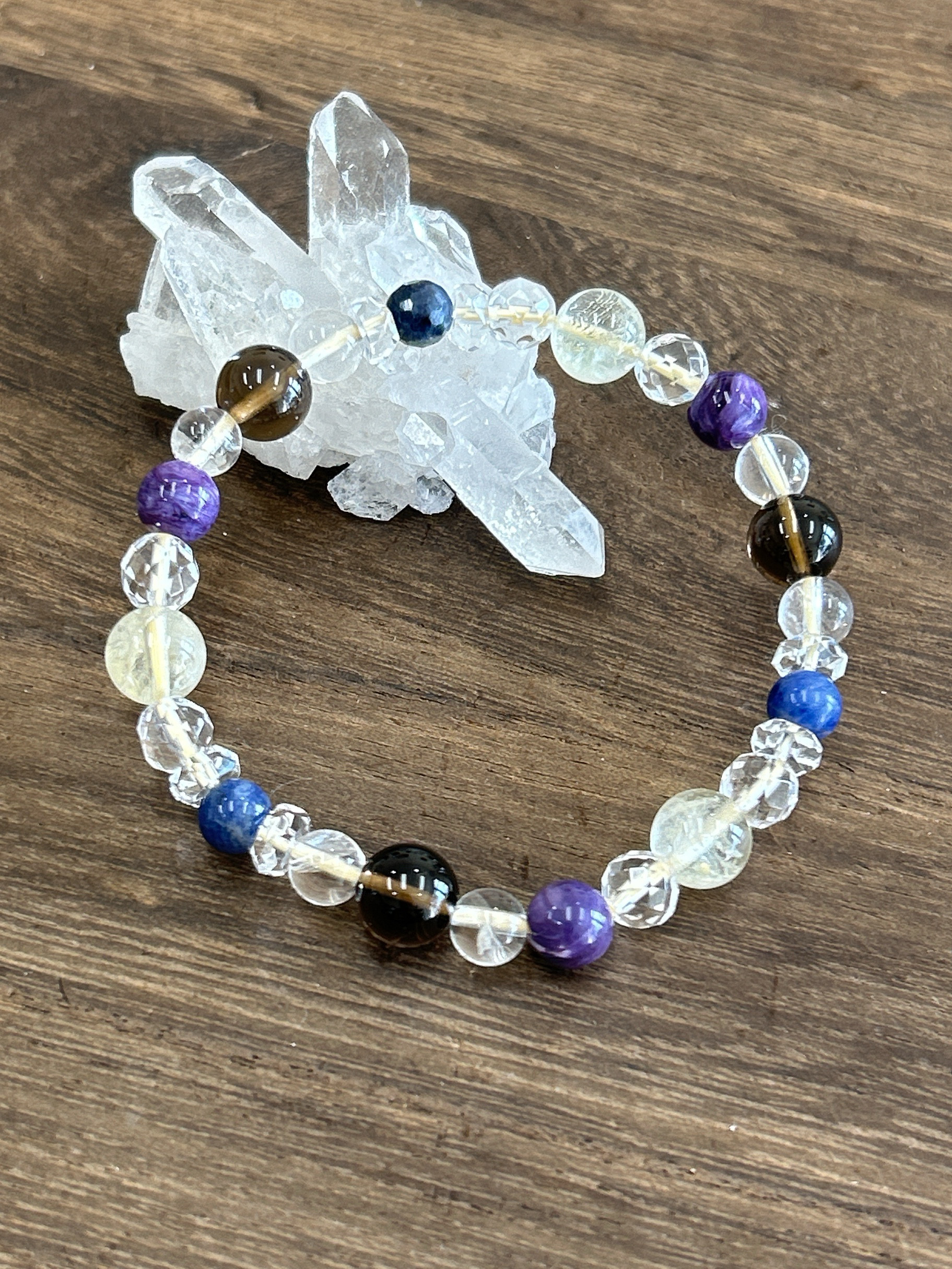 【射手座♪チャロアイト&サファイア】星座石お守りブレスレット♪六芒星♪天然石ブレスレット♪送料無料♪