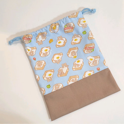 入園入学準備に◎ くま柄巾着袋（25×20cm）｜給食袋・小物入れ・ギフト・サイズオーダー可 5枚目の画像