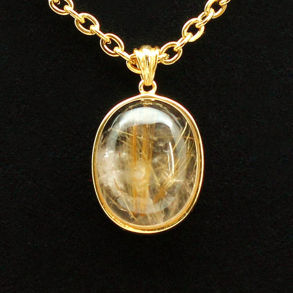 タイガーカラー 力強い金針 タイチンルチル ネックレストップ ゴールドルチル 約5g 天然石 GHRNT14 京海堂