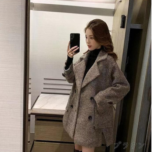 大きいサイズ レディース 秋 冬 アウター ツイード ジャケット 新品a