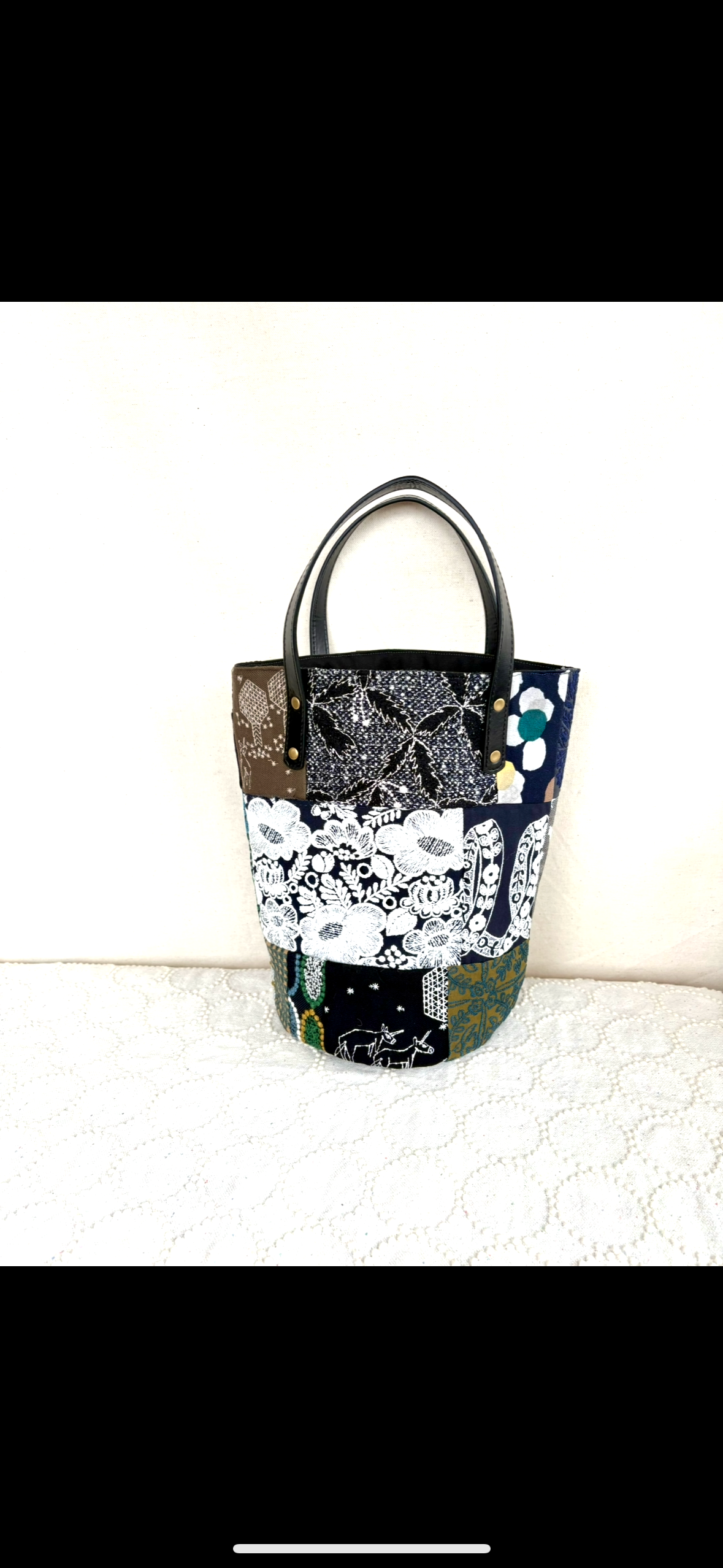 一点物　送料無料　ミナペルホネン   バケツ型トートバッグ  ハンドメイド