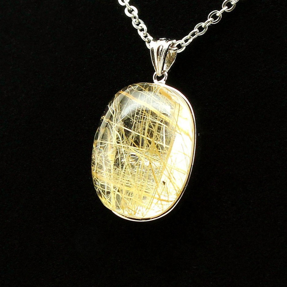 大ぶり 明るい華やかさ タイチンルチル ネックレストップ ゴールドルチル 太針 約9g 天然石 GHRNT15　京海堂