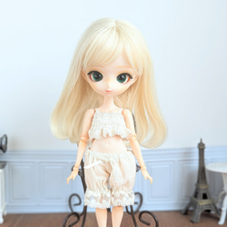 852.白のガーゼのワンピースとレースのストール※ブライスアウト