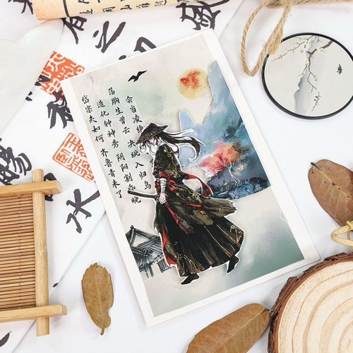 海外マステ 人物 男性 伴墨 PETテープ 装飾マステ コラージュ 2m巻き