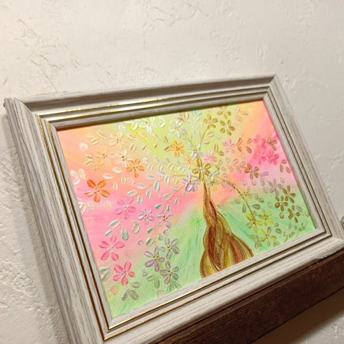 風水開運絵画『小判のなる木』★ 風水吉祥絵画＊幸せの木 金のなる木 豊かさ 出会い 発見空 インテリア